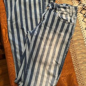 Rock & Roll Cowgirl Denim Striped Wide Leg Jeans